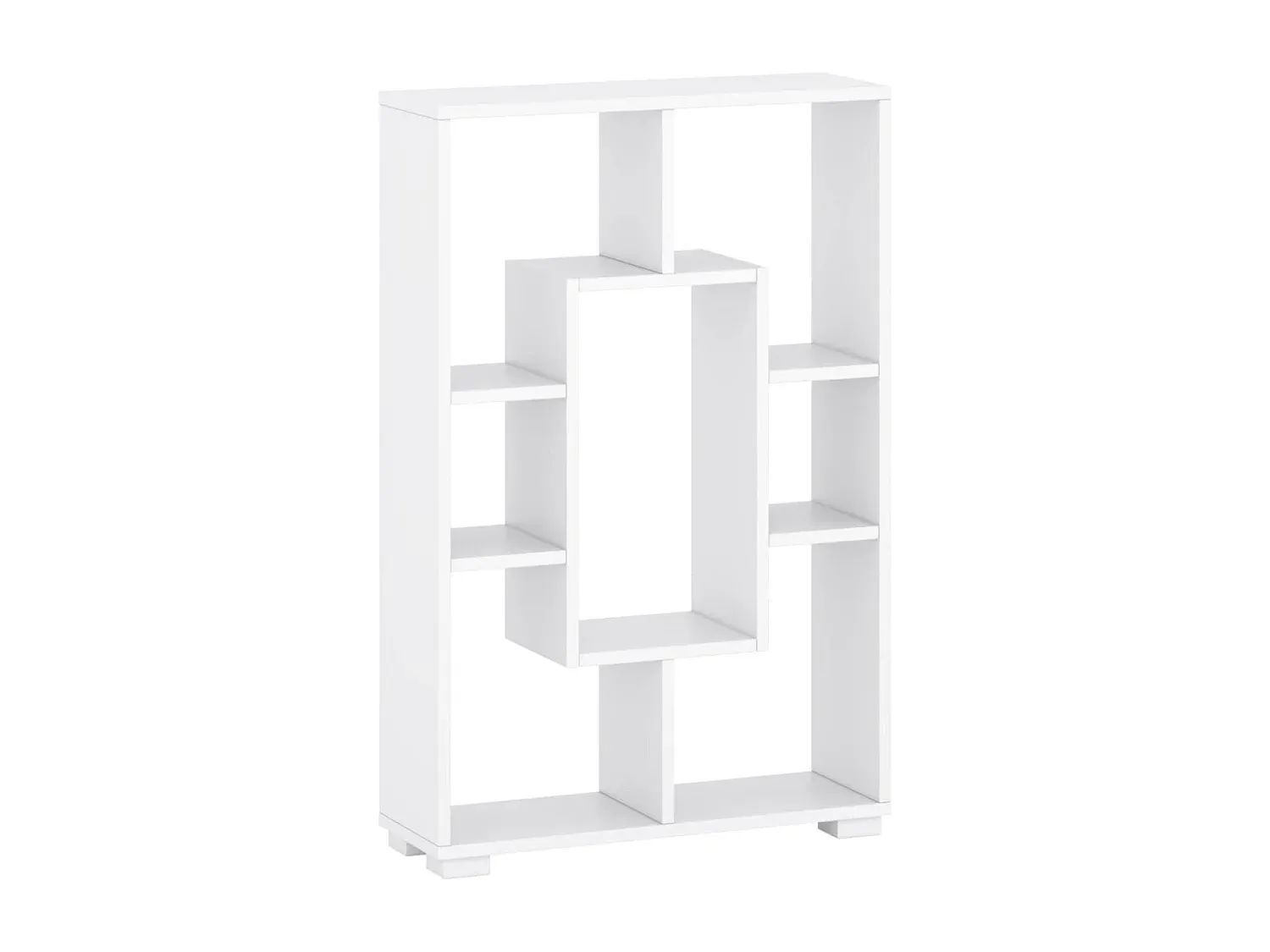 Weißes Holzregal aus Spanplatte