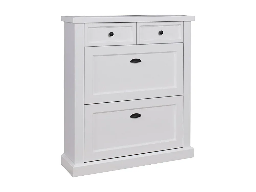 Moderner Schuhschrank mit Türen und viel Stauraum, Weiß