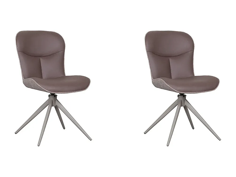 Esszimmerstuhl-Set - Braun - Mikrofaser