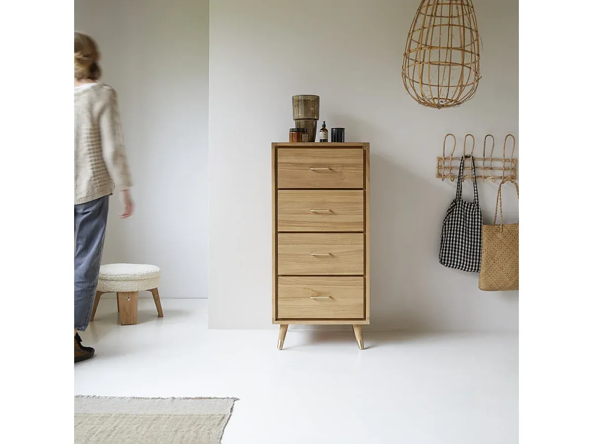 Teakholz Schubladenkommode im Vintage-Design