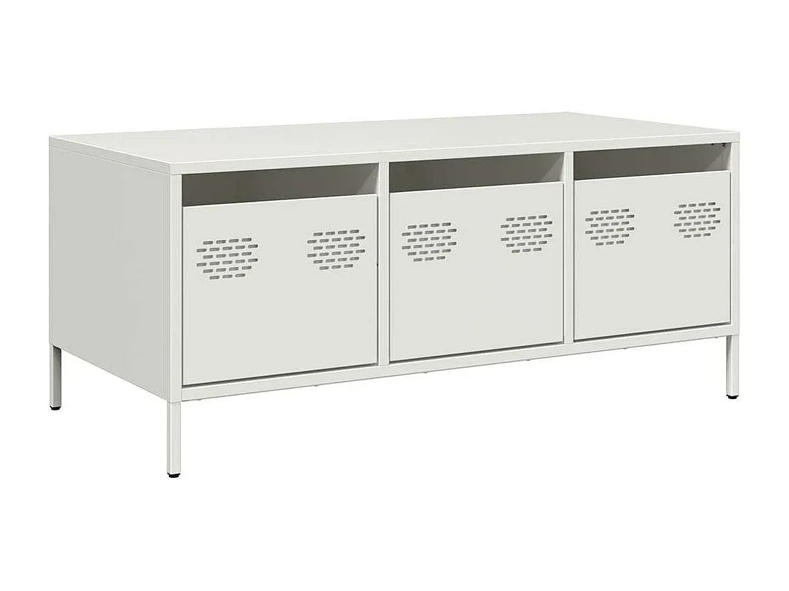 Moderner Wohnzimmertisch aus Stahl in Weiß