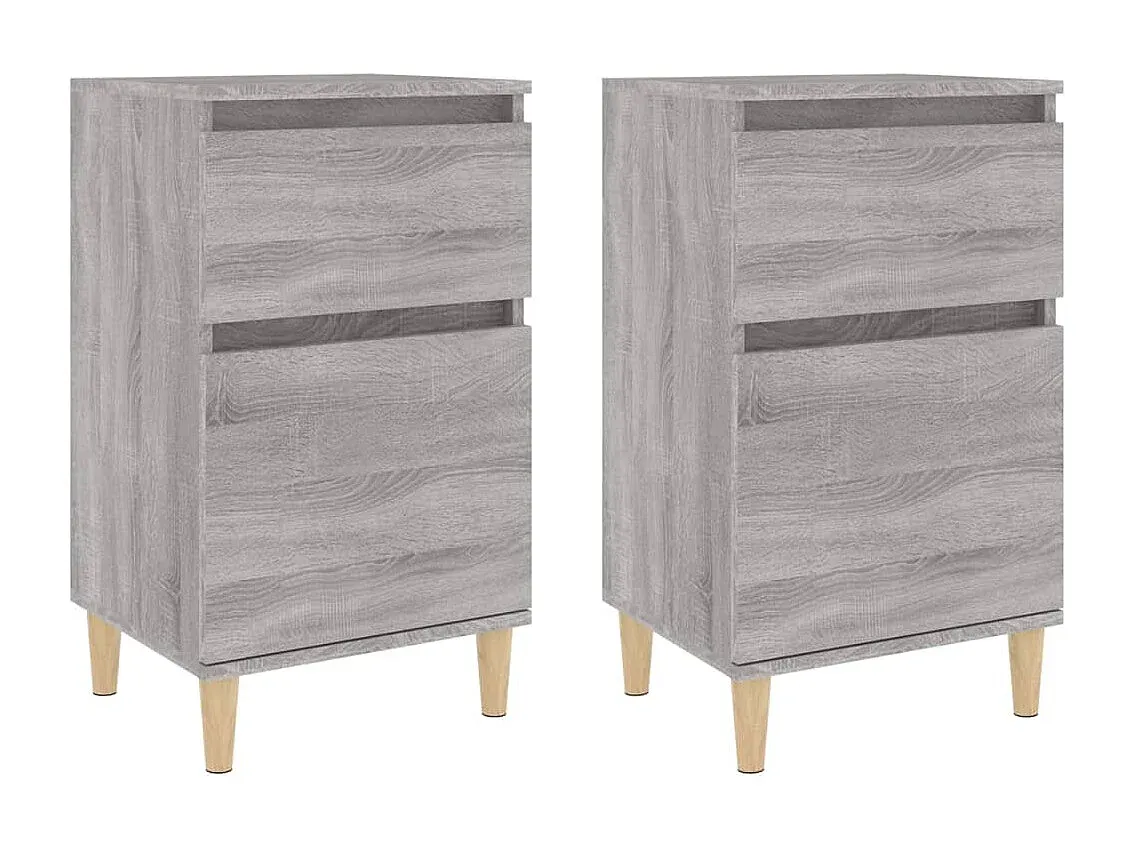 Nachtkommoden Set 2 Stück Grau Sonoma 40x35x70 cm