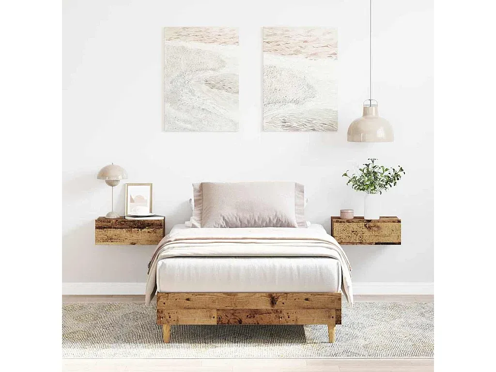Bettgestell in Altholz-Optik 100x200cm