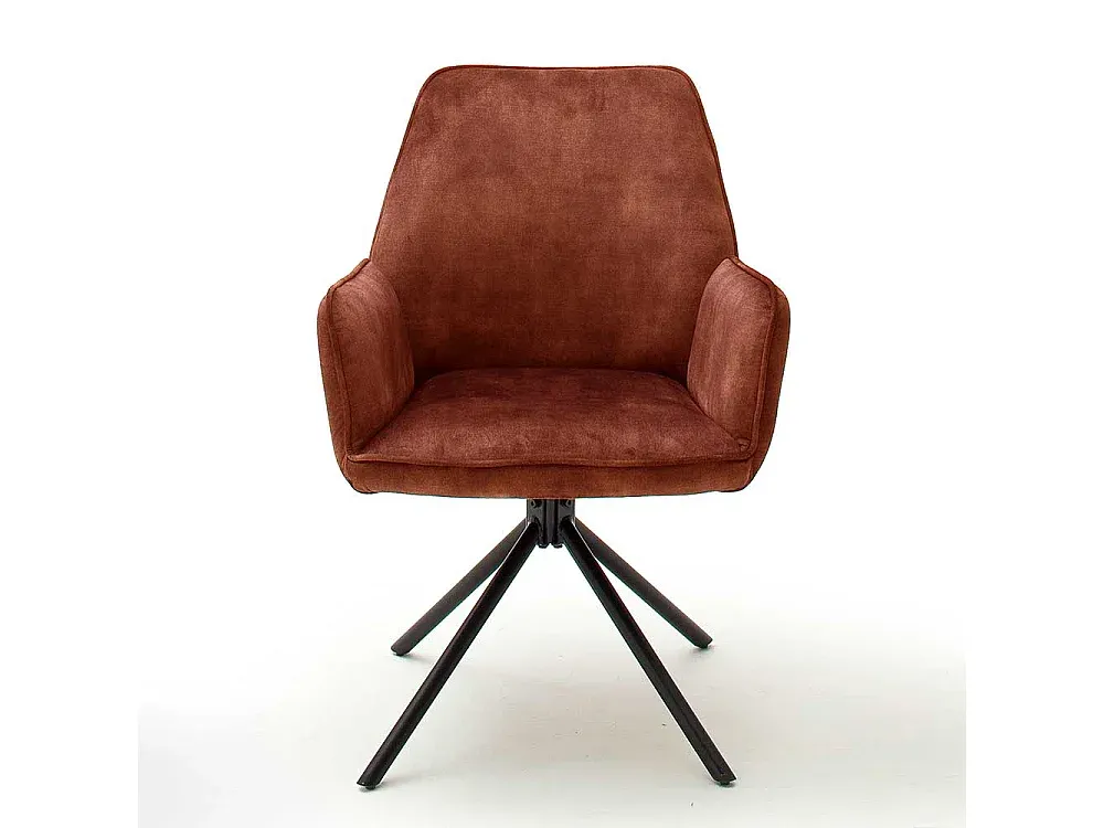 Verstellbare Esszimmerstühle in Rostfarben mit Schwarzem Gestell