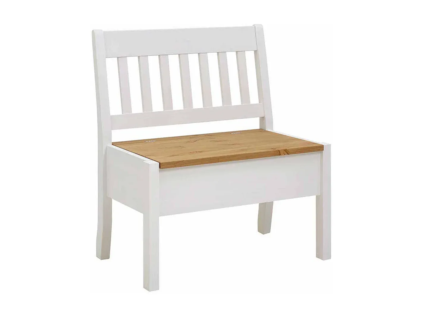 Massive Kiefernholzbank mit Stauraum