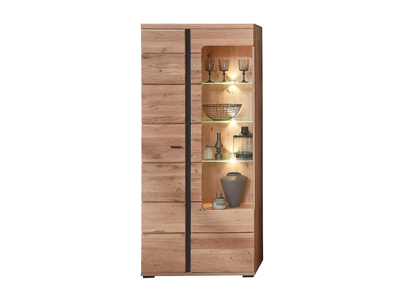 Moderne Vitrine aus Esche und Wildeiche