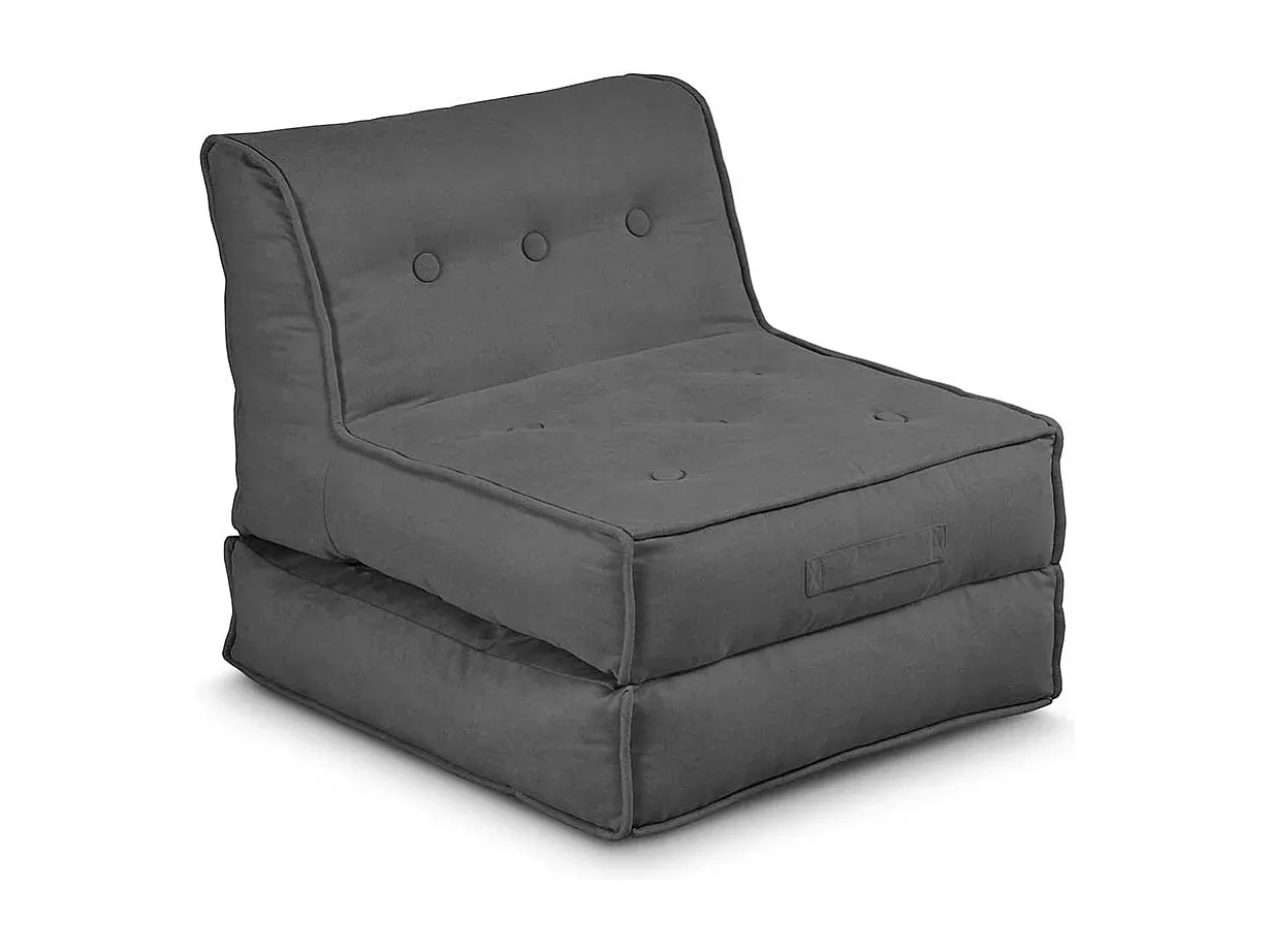 Bequemer Klappschlafsessel aus Stoff in Anthrazit
