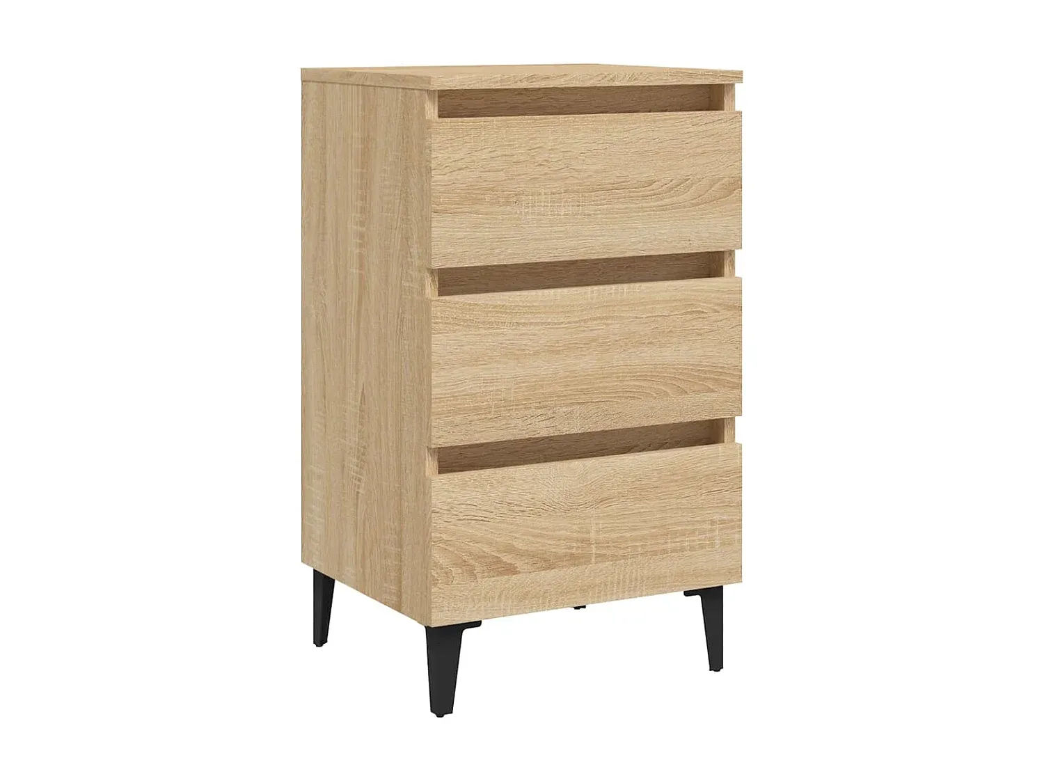 Moderner Nachttisch aus Sonoma-Eiche mit Metallbeinen