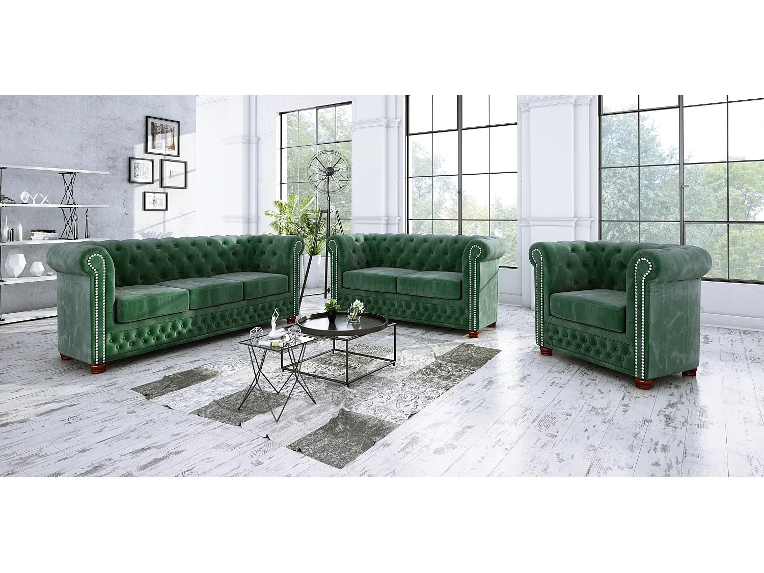 Elegantes Chesterfield Sofa für 2 Personen
