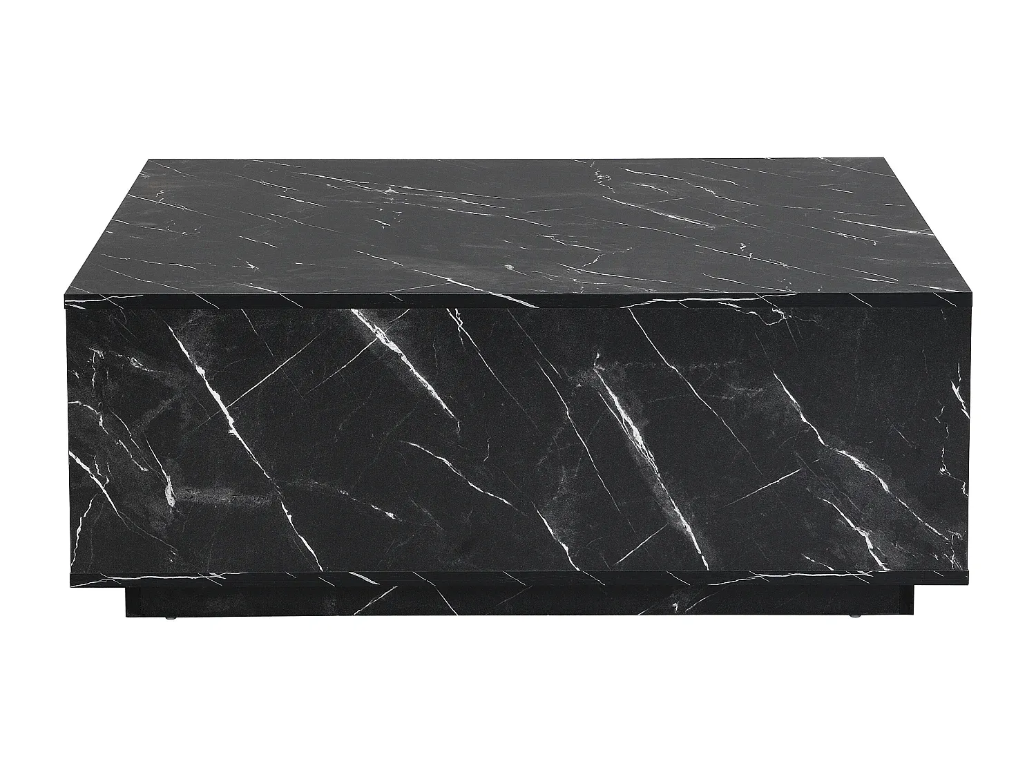 Moderner Couchtisch mit Marmoreffekt und Schubladen in Schwarz