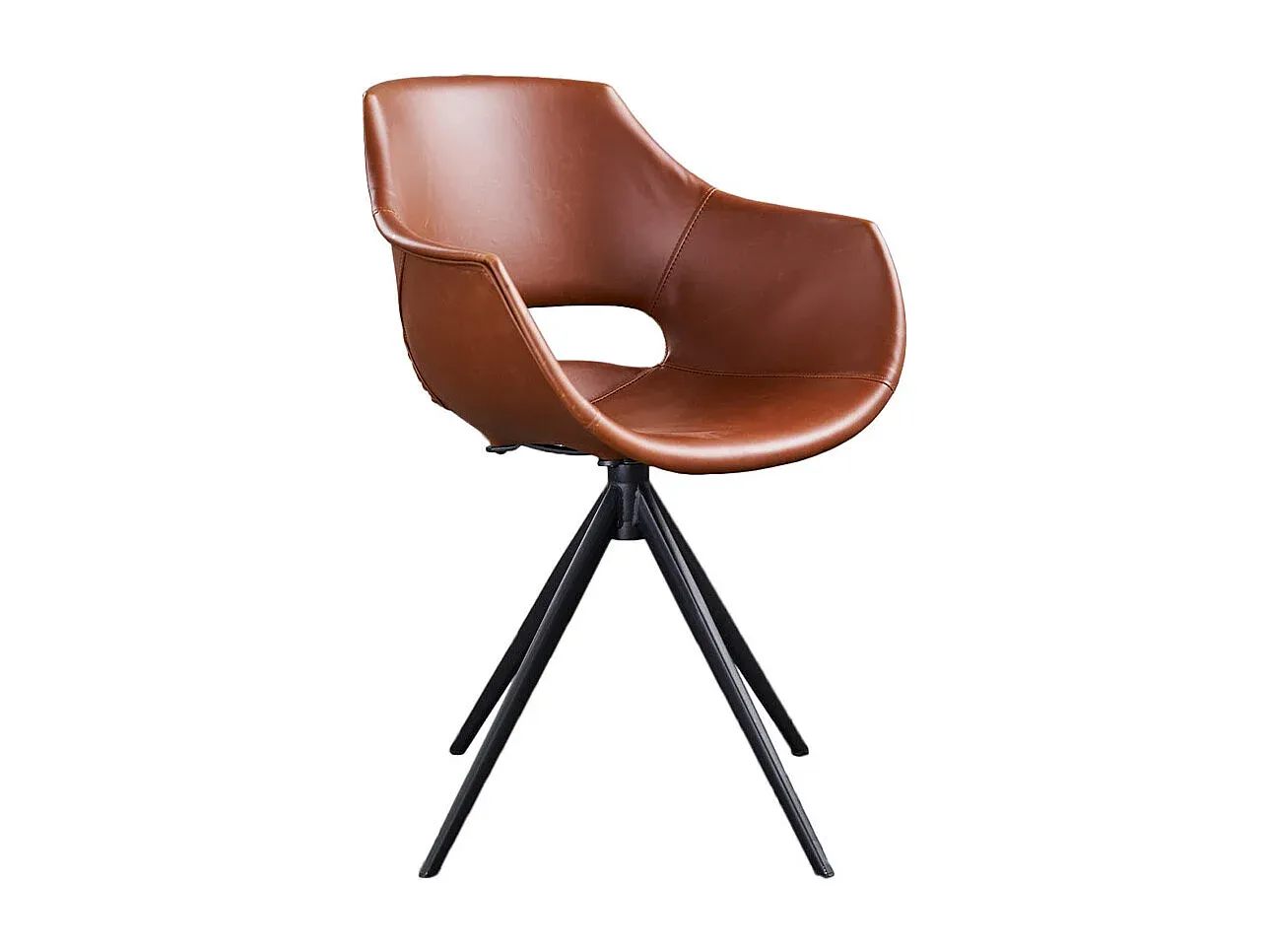 Ergonomischer Bürostuhl in Braunem Kunstleder