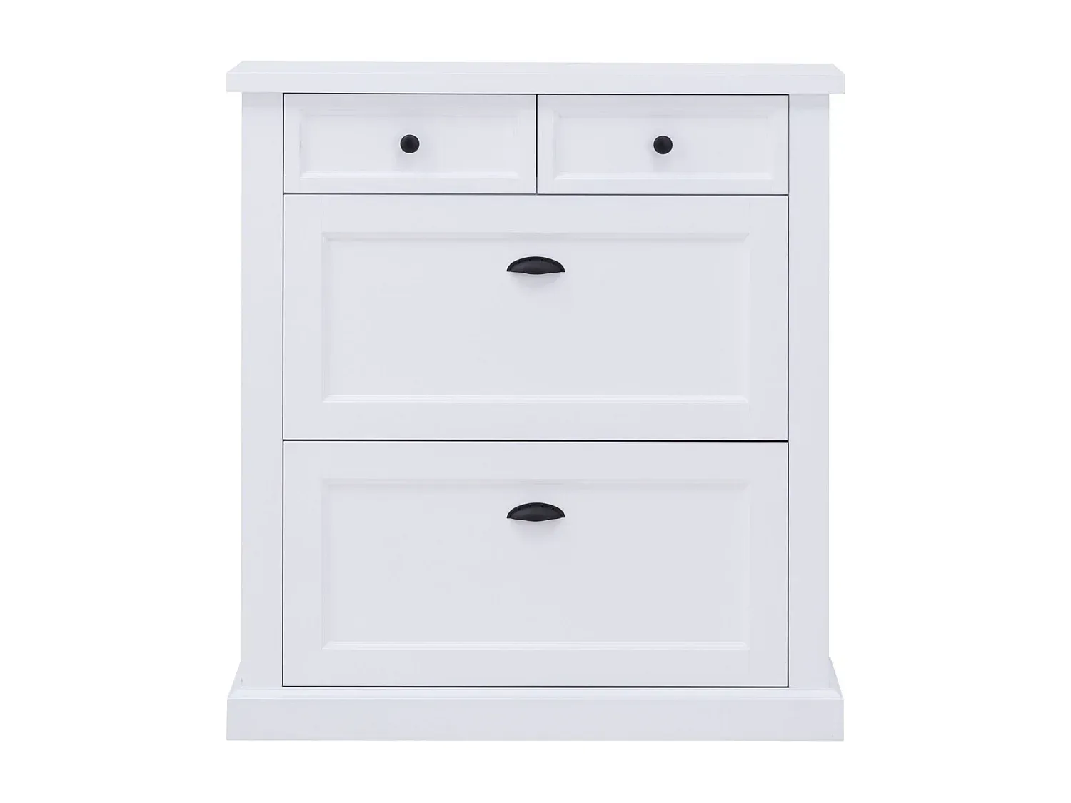 Moderner Schuhschrank mit Türen und viel Stauraum, Weiß