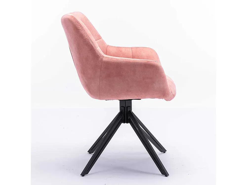 Stilvolle Samt-Armlehner im 2er Set, Rosa und Schwarz