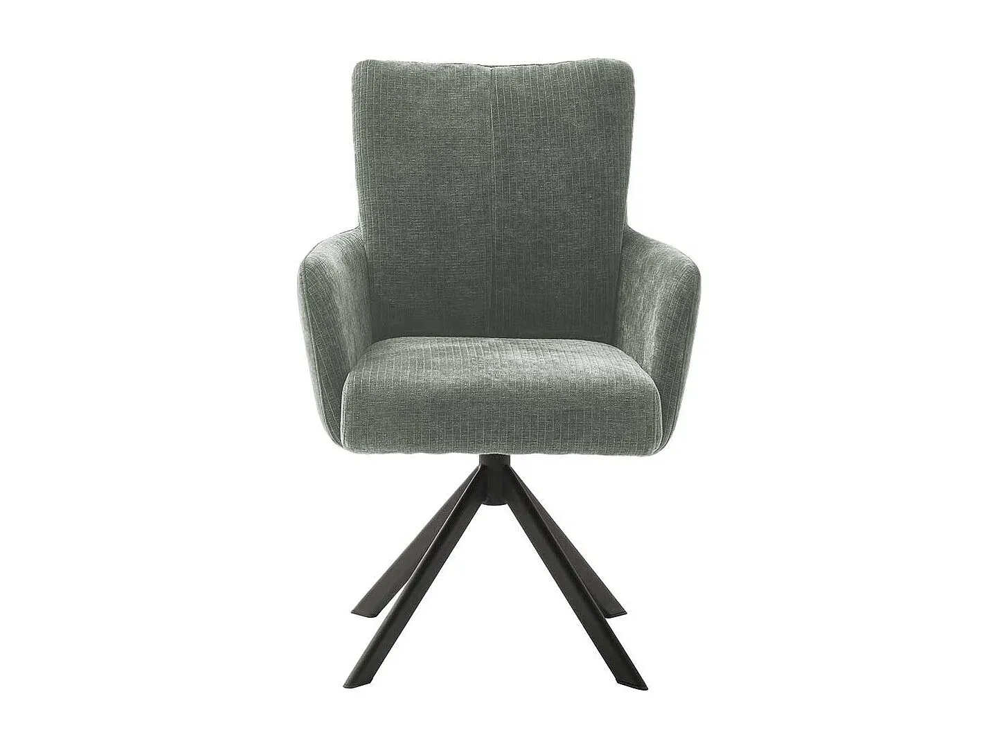 Esszimmerstühle mit Armlehnen, graugrün, Metallgestell, 2er-Set