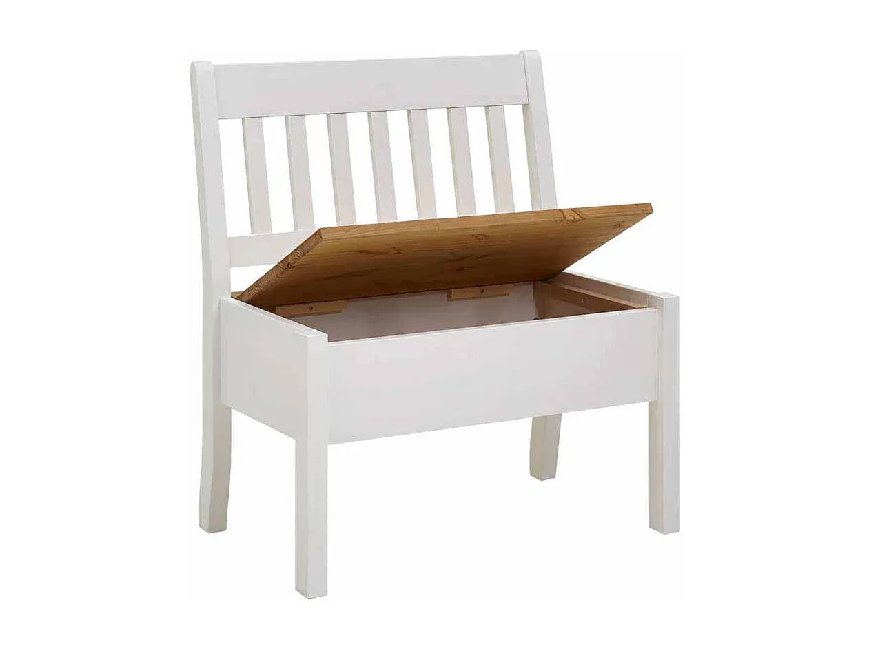 Massive Kiefernholzbank mit Stauraum