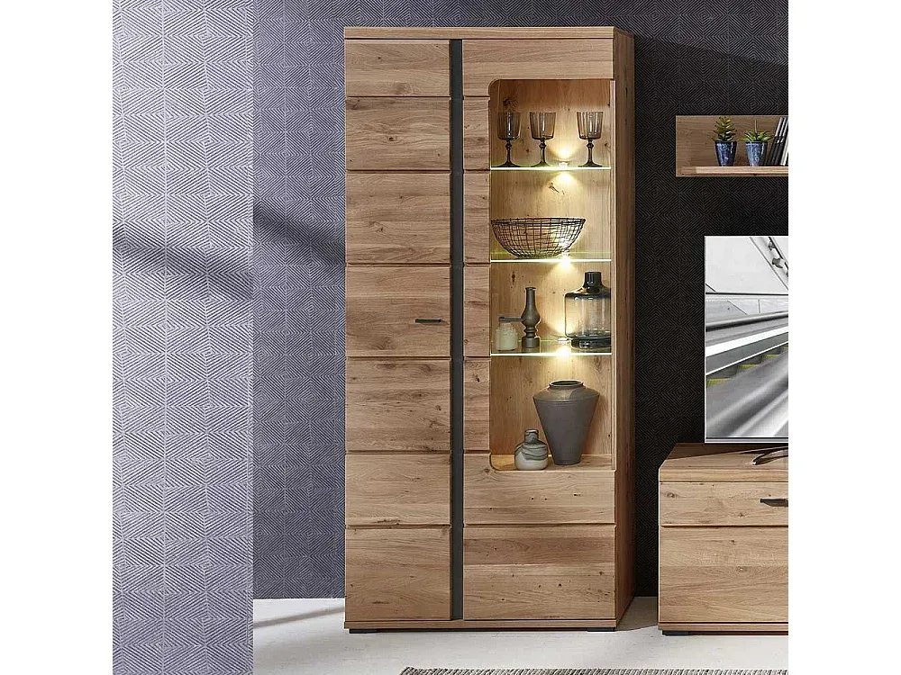 Moderne Vitrine aus Esche und Wildeiche