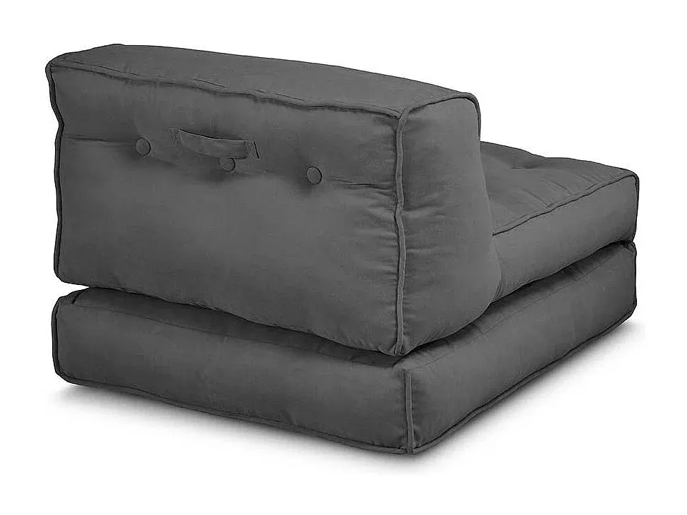 Bequemer Klappschlafsessel aus Stoff in Anthrazit