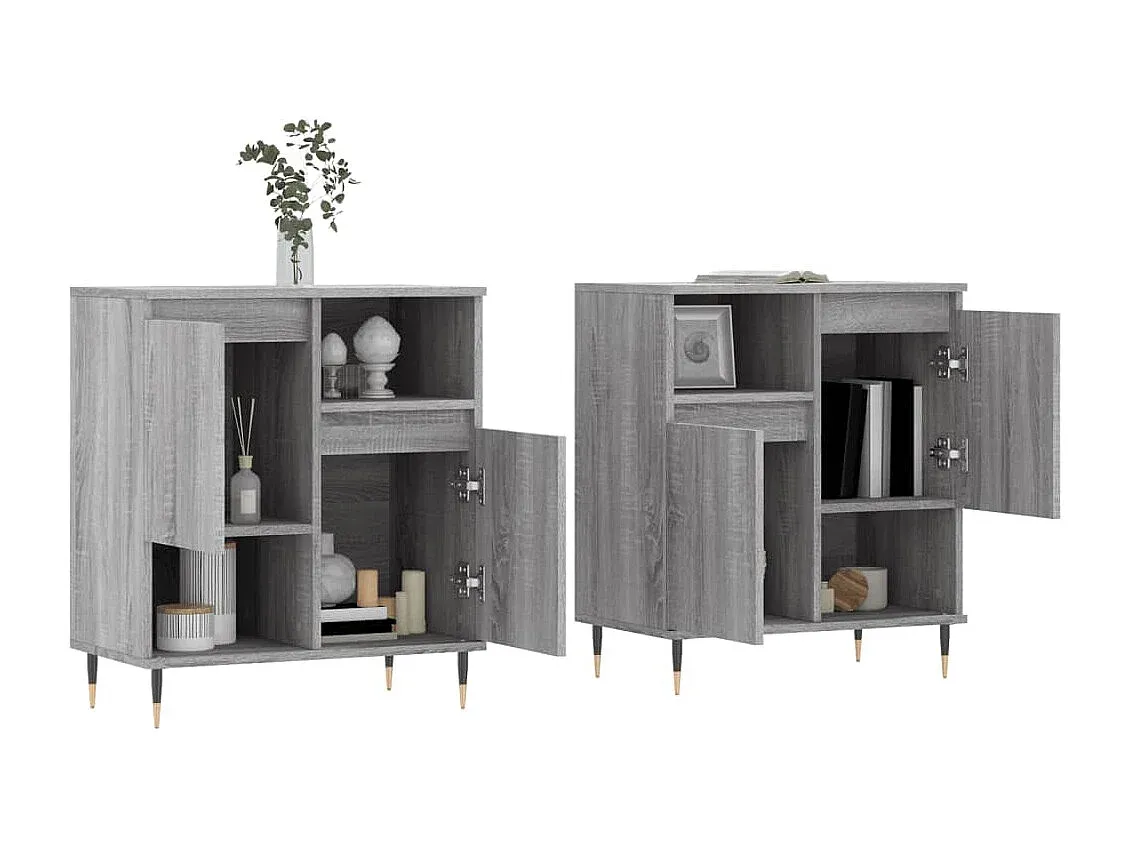 Set aus zwei grauen Sideboards in Sonoma-Holzoptik