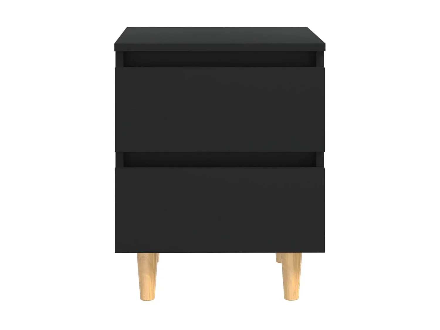 Moderner Nachttisch mit Holzbeinen Schwarz