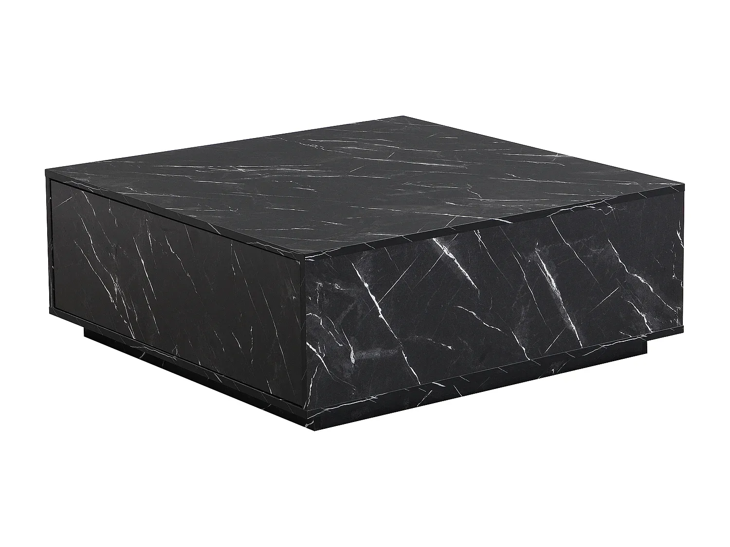 Moderner Couchtisch mit Marmoreffekt und Schubladen in Schwarz