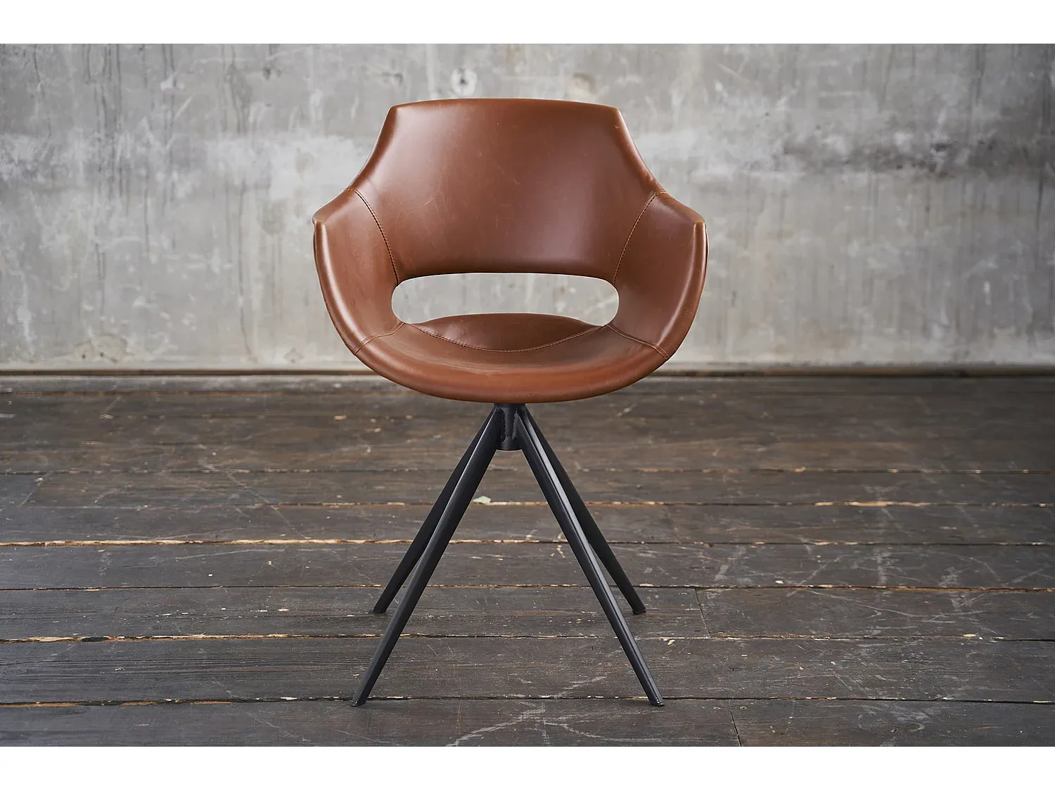 Ergonomischer Bürostuhl in Braunem Kunstleder