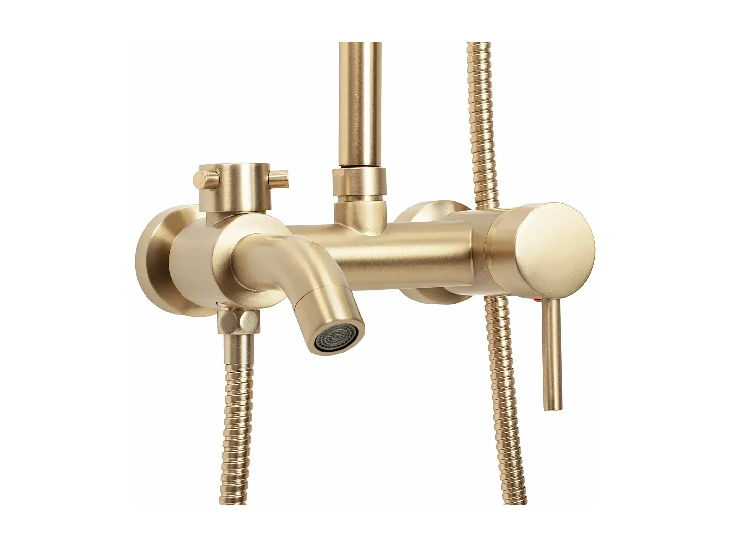 Elegantes Duschset in gebürstetem Gold