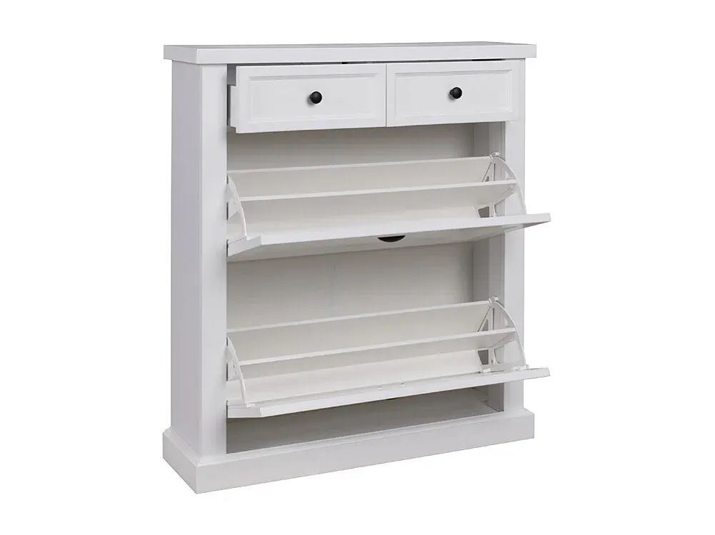 Moderner Schuhschrank mit Türen und viel Stauraum, Weiß