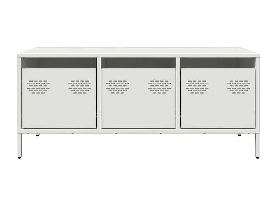 Moderner Wohnzimmertisch aus Stahl in Weiß