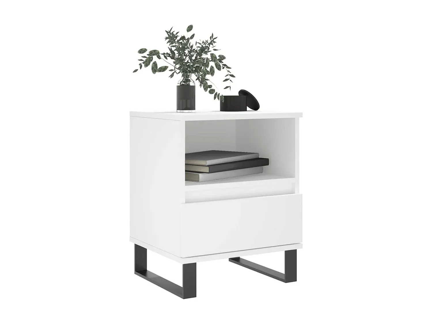 Moderne Nachttische Set Weiß 40x35x50 cm Holzoptik