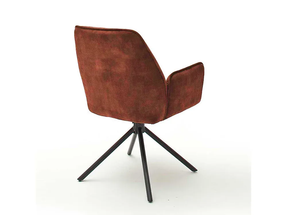 Verstellbare Esszimmerstühle in Rostfarben mit Schwarzem Gestell