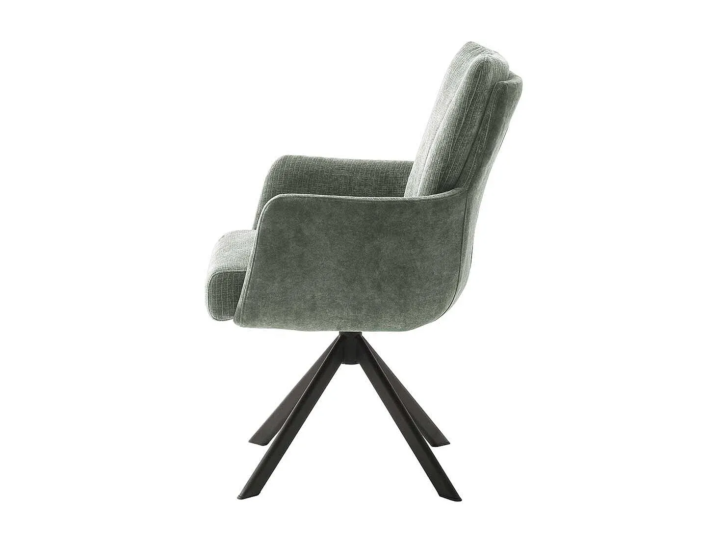 Esszimmerstühle mit Armlehnen, graugrün, Metallgestell, 2er-Set