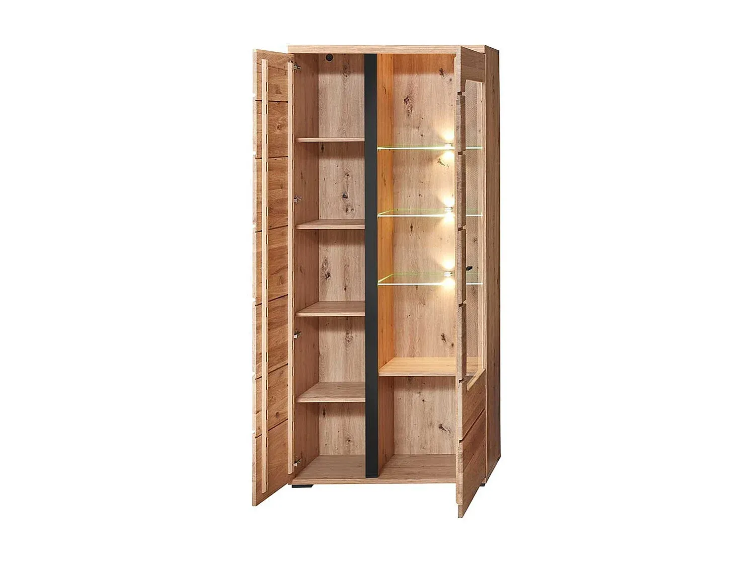 Moderne Vitrine aus Esche und Wildeiche