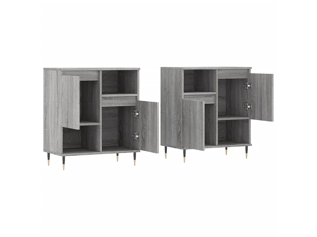 Set aus zwei grauen Sideboards in Sonoma-Holzoptik
