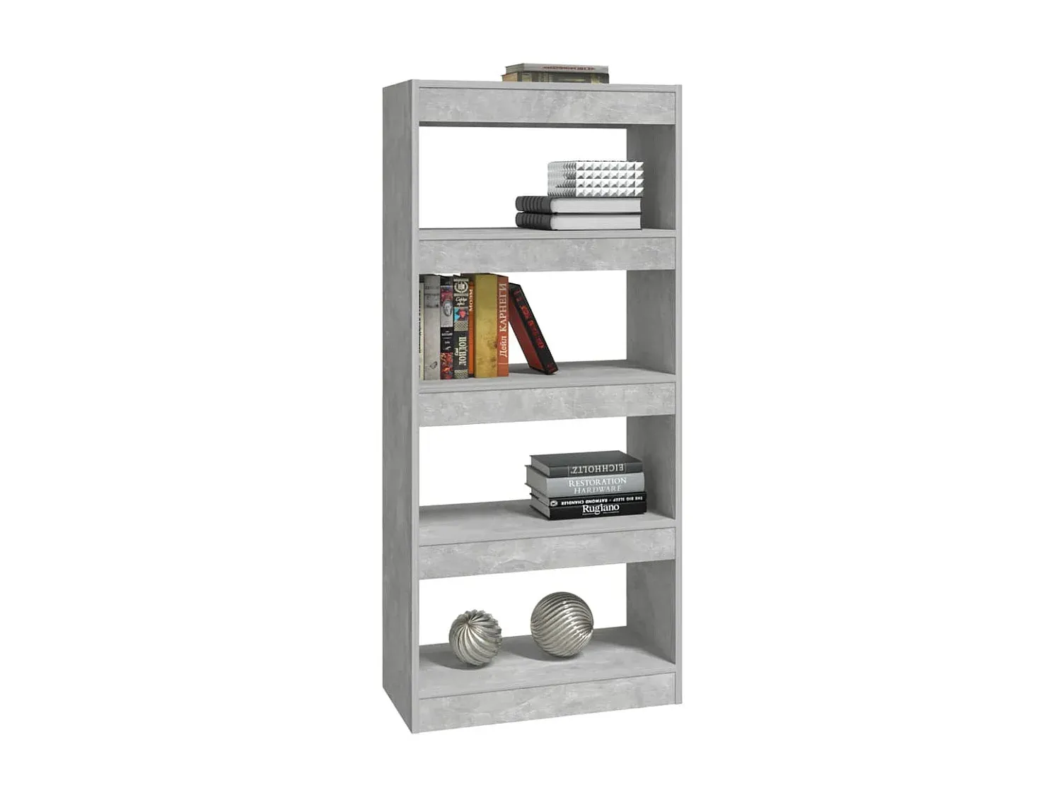 Regal Raumteiler in Betongrau 60x30x135 cm Holzwerkstoff