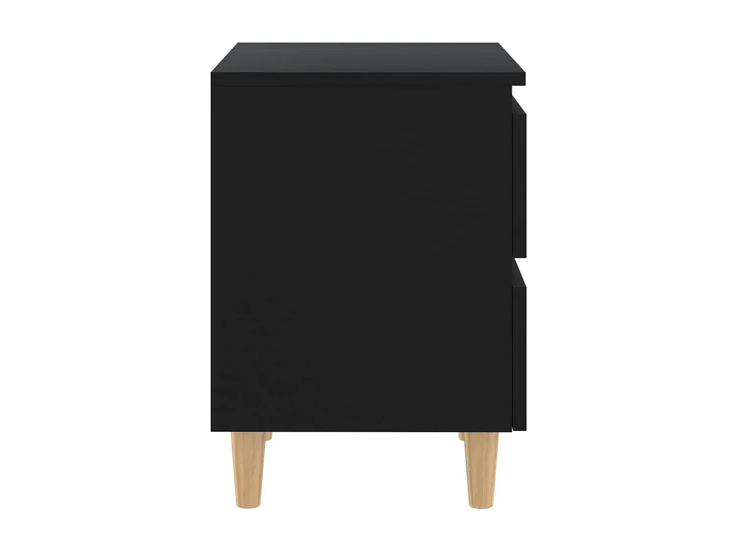 Moderner Nachttisch mit Holzbeinen Schwarz