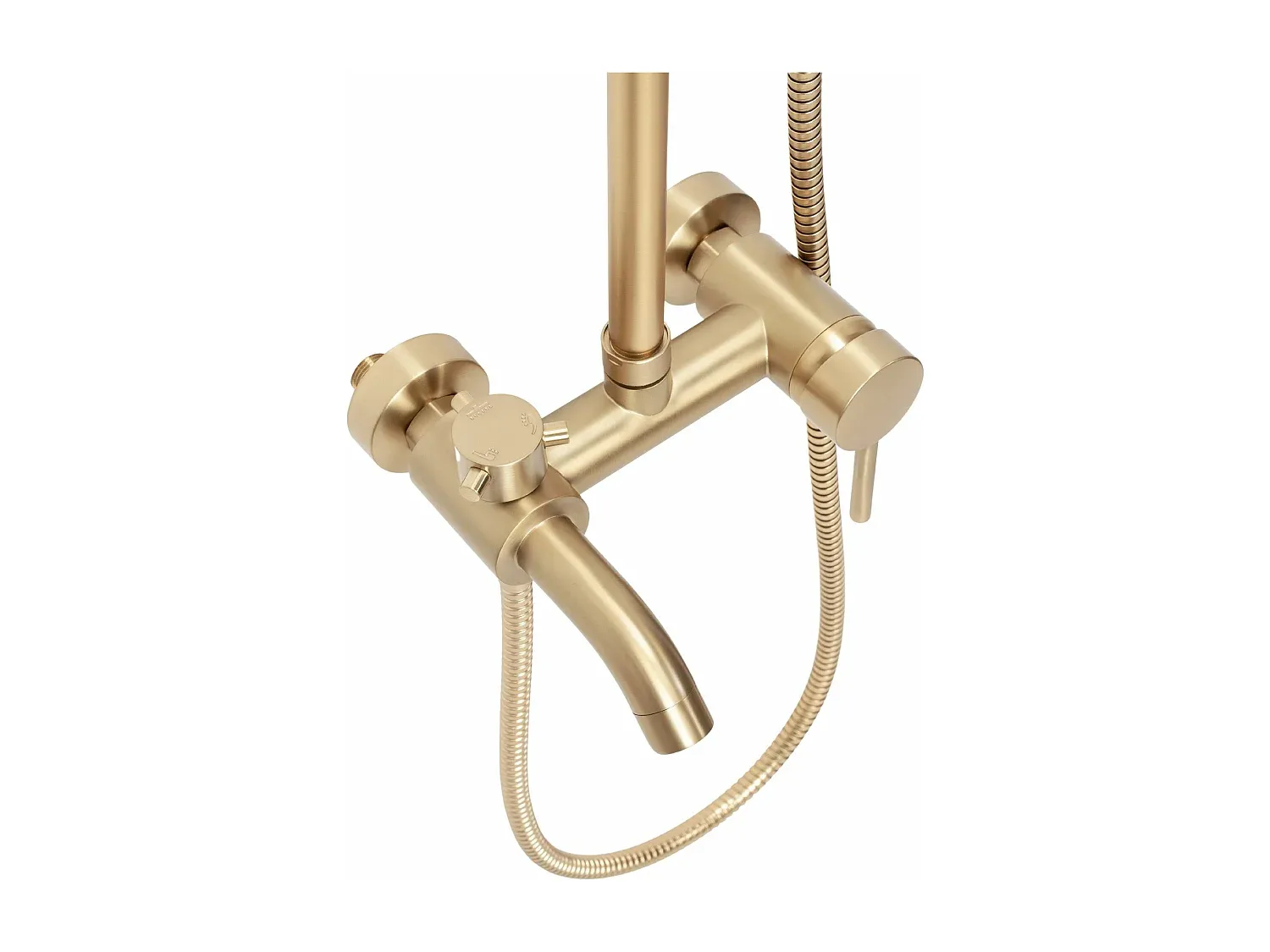 Elegantes Duschset in gebürstetem Gold