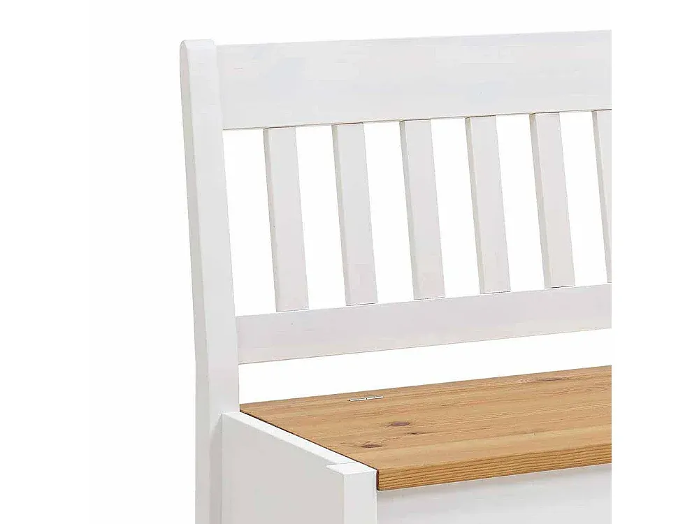 Massive Kiefernholzbank mit Stauraum