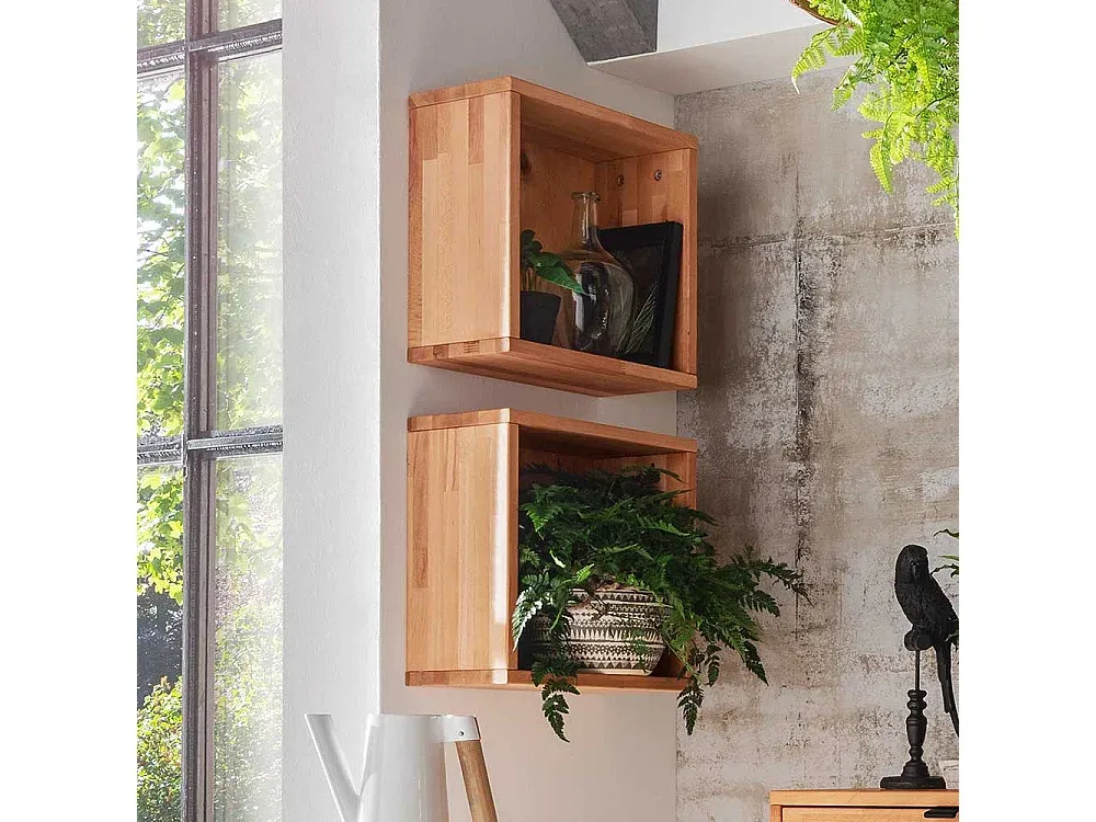 Massivholz Regalwürfel aus Kernbuche für vielseitige Aufbewahrung