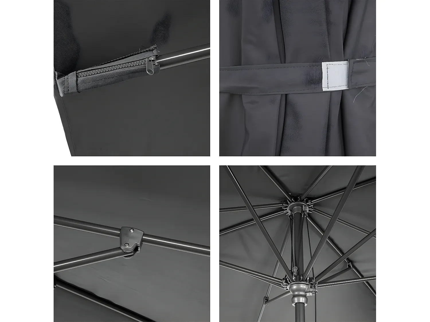 Quadratischer Sonnenschirm 3x3m in Anthrazit
