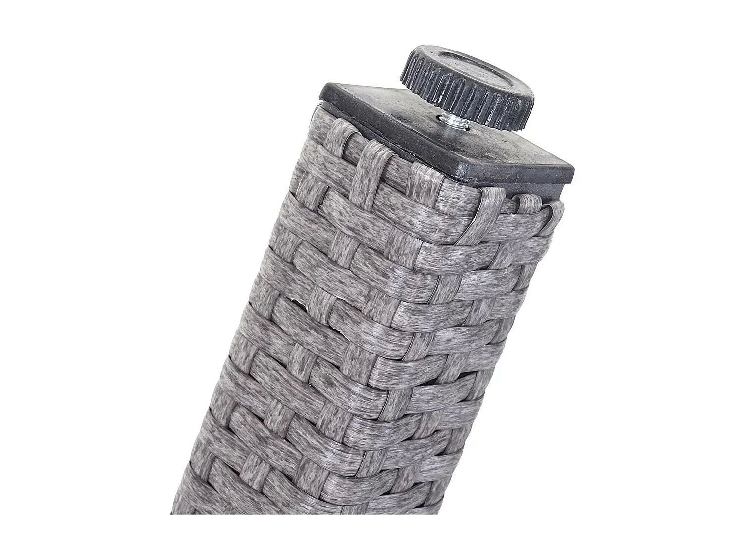 7-teilige Gartenmöbel aus Polyrattan, Grau mit Creme-Kissen