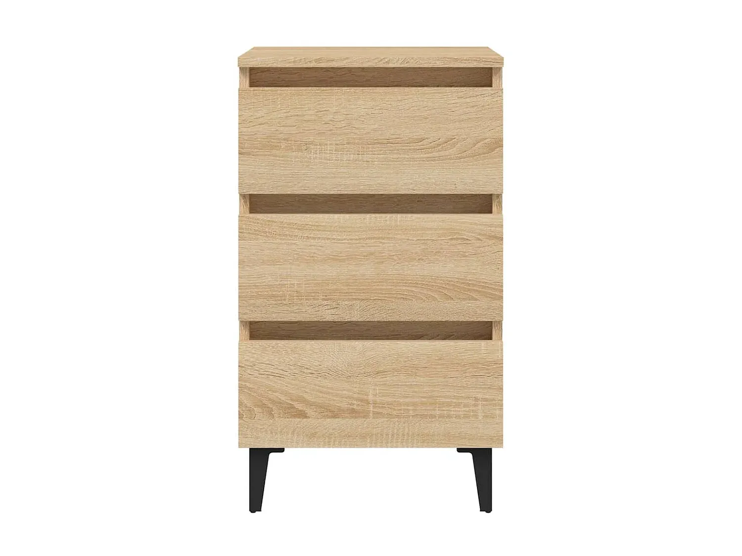 Moderner Nachttisch aus Sonoma-Eiche mit Metallbeinen