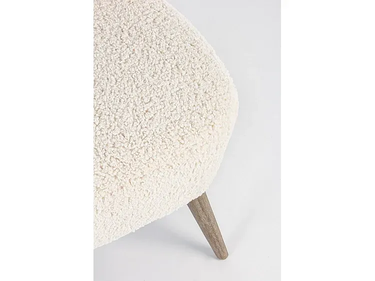 Weißes Wollsofa mit Kautschukholzbeinen