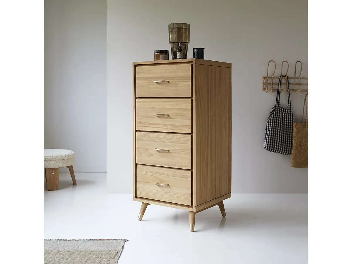 Teakholz Schubladenkommode im Vintage-Design