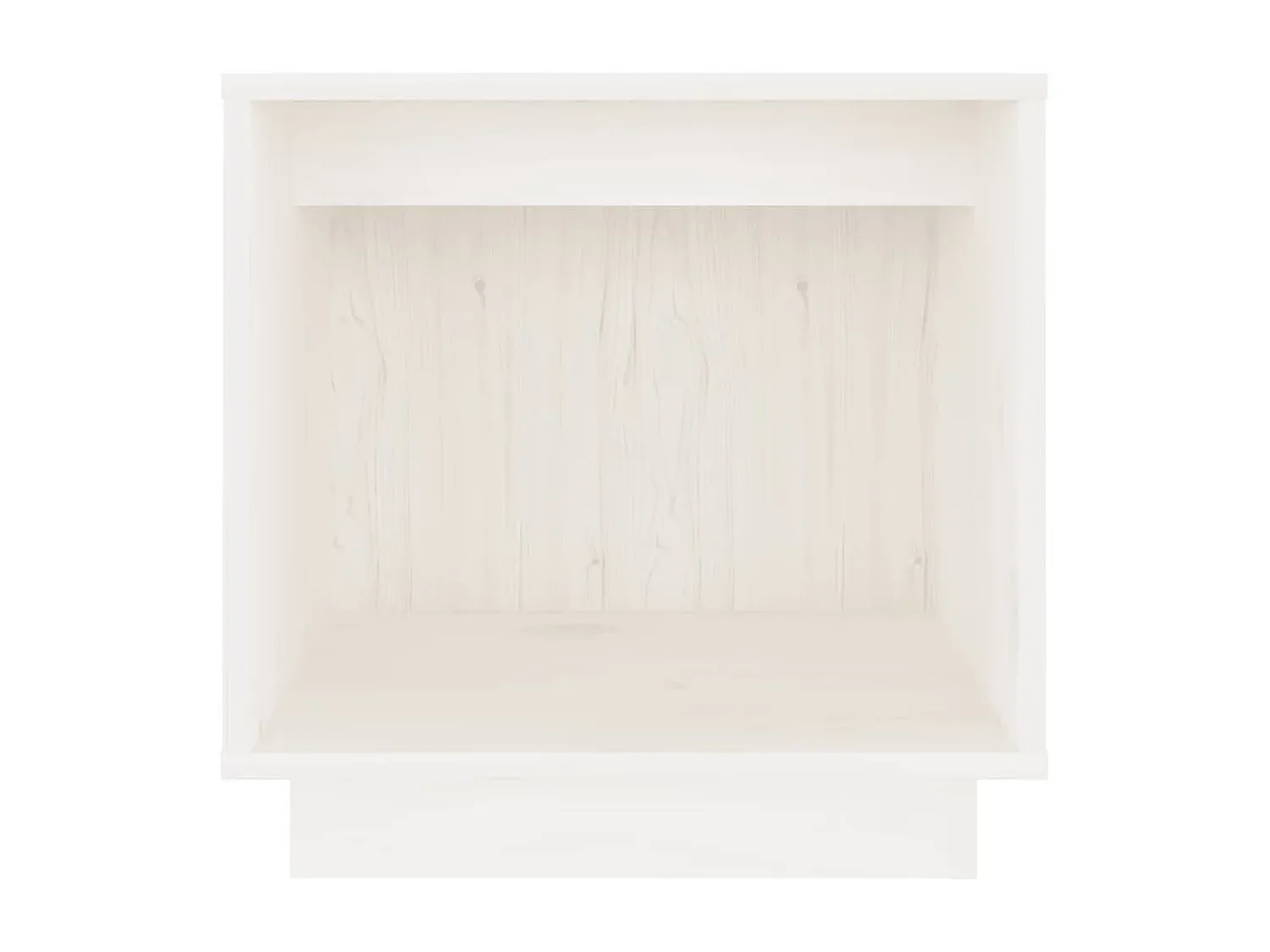 Set aus 2 weißen Nachttischen aus massivem Kiefernholz, 40x30x40 cm