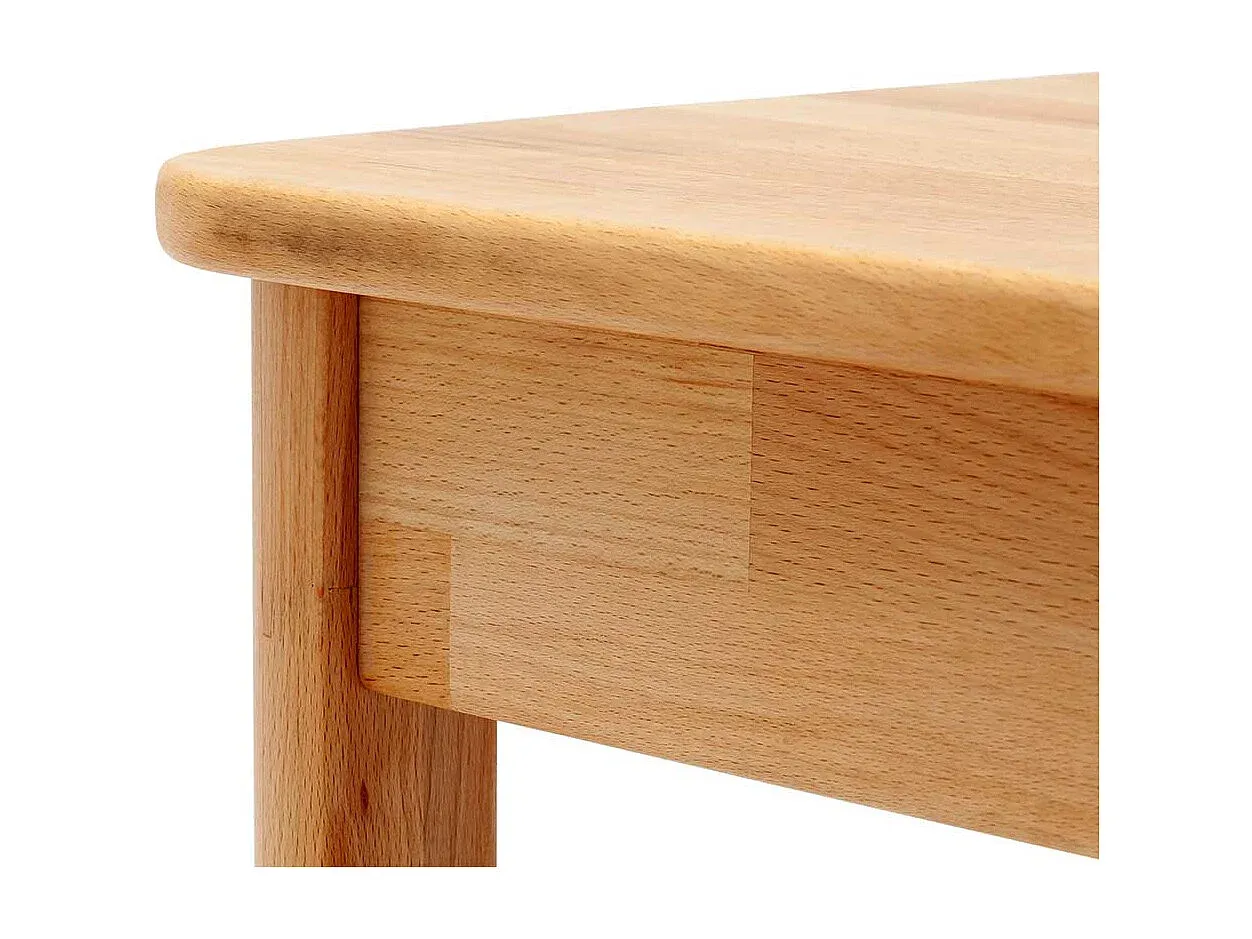 Massivholzesstisch aus Kernbuche mit stabilem Vierfußgestell