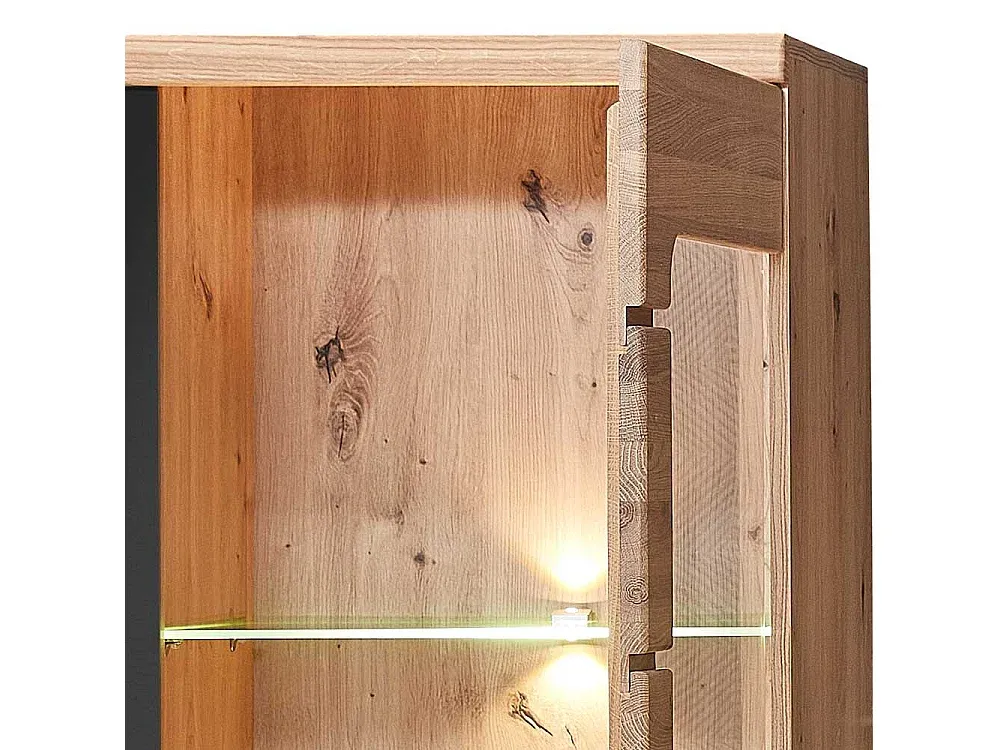 Moderne Vitrine aus Esche und Wildeiche