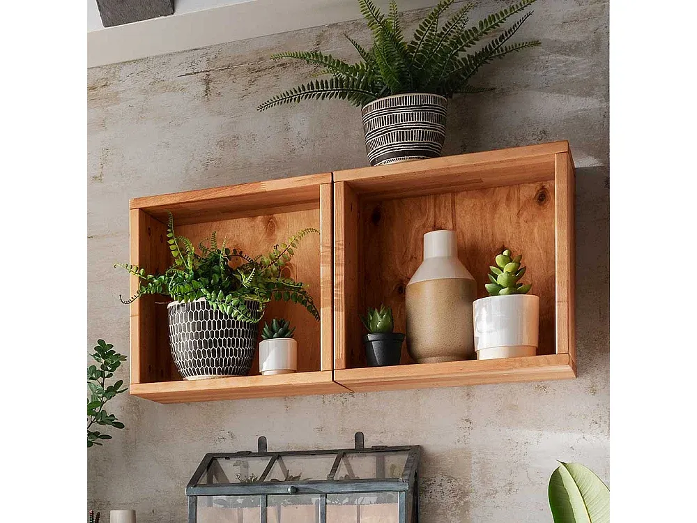 Massivholz Regalwürfel aus Kernbuche für vielseitige Aufbewahrung