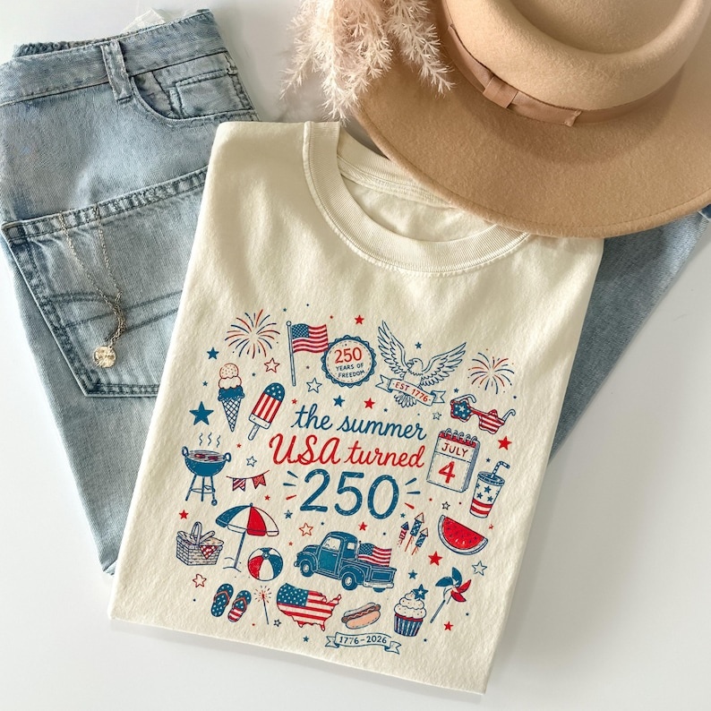 Vintage USA 250 Summer Holiday Graphic T-Shirt