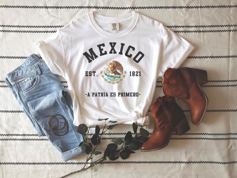 MEXICO 1821 VINTAGE COAT OF ARMS T-SHIRT - Vintage Washed Apparel by VanceMade