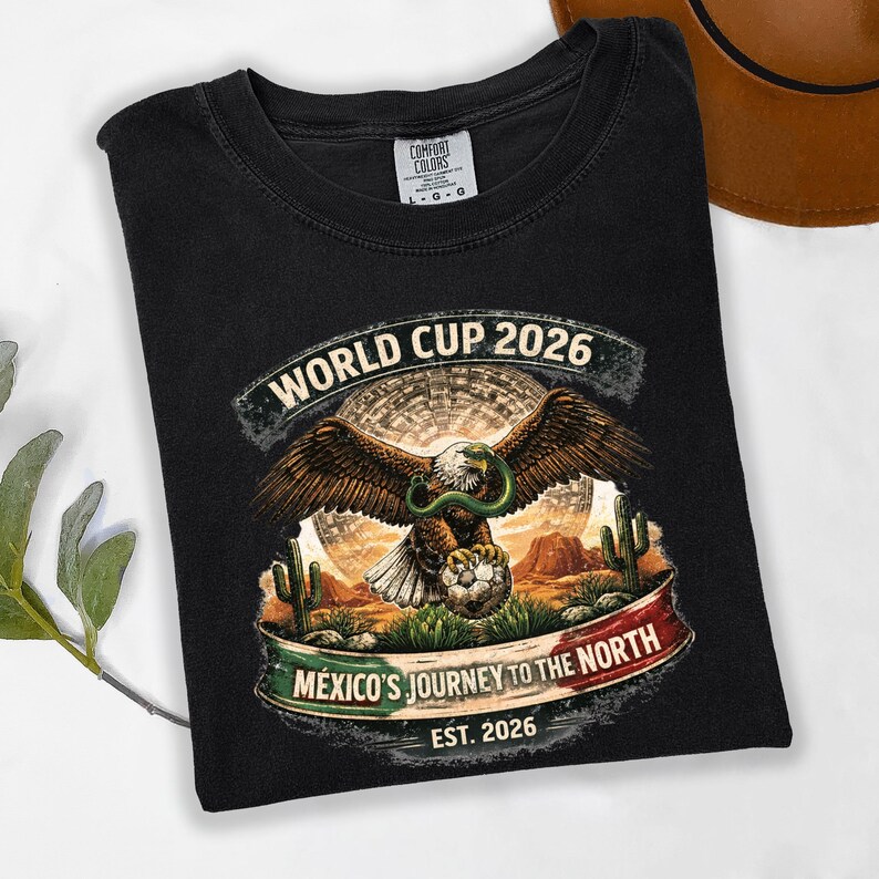MEXICO WORLD CUP 2026 EAGLE GRAPHIC T-SHIRT - Vintage Washed Apparel by VanceMade